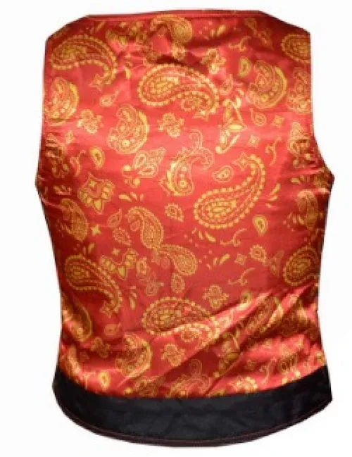 Ladies Leather Vest with Red/Gold Paisley Lining 6753.00 WV