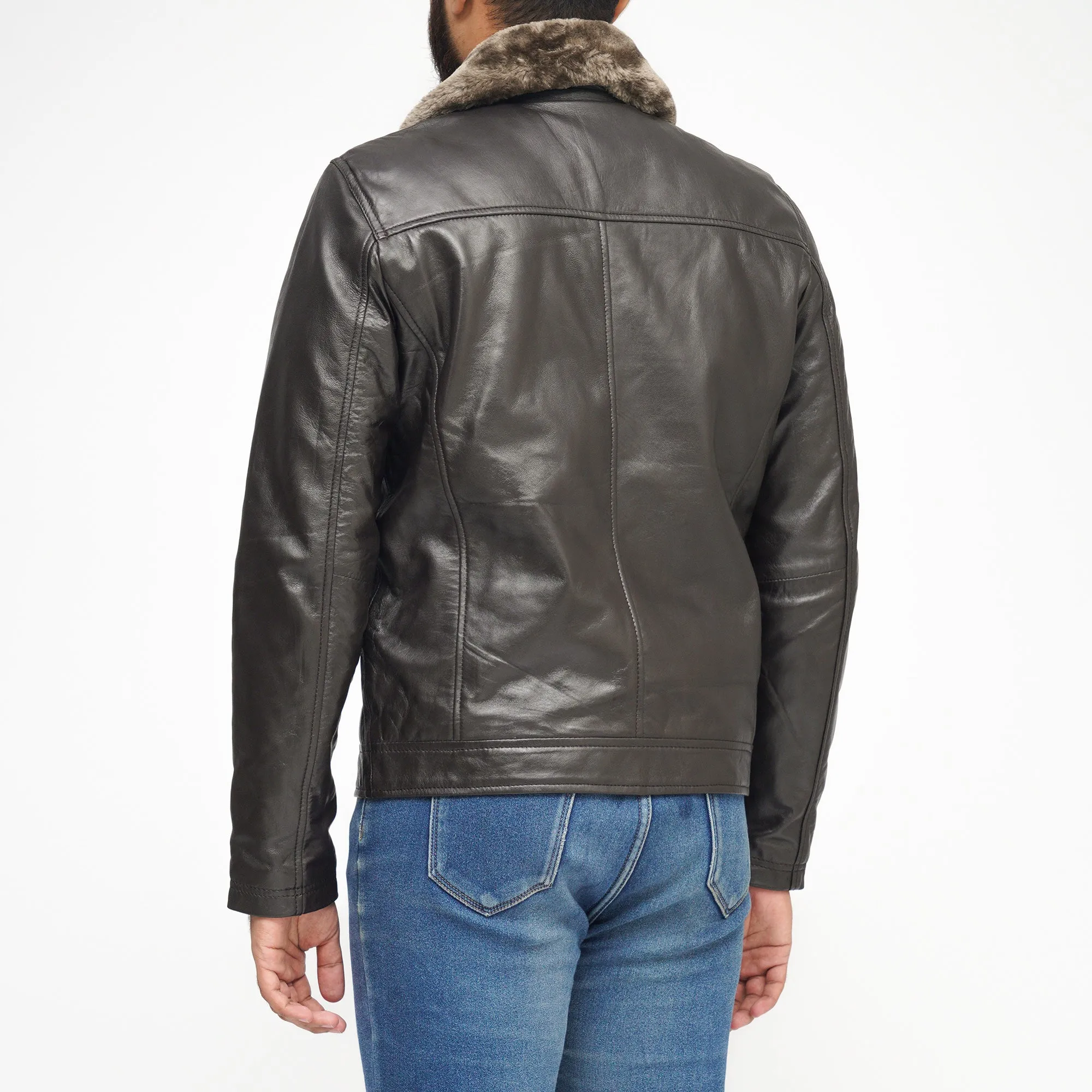 Leather Jacket CLJ-BL-FR-V4