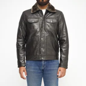 Leather Jacket CLJ-BL-FR-V4