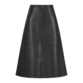 Leather skirt LEASK2152 Black