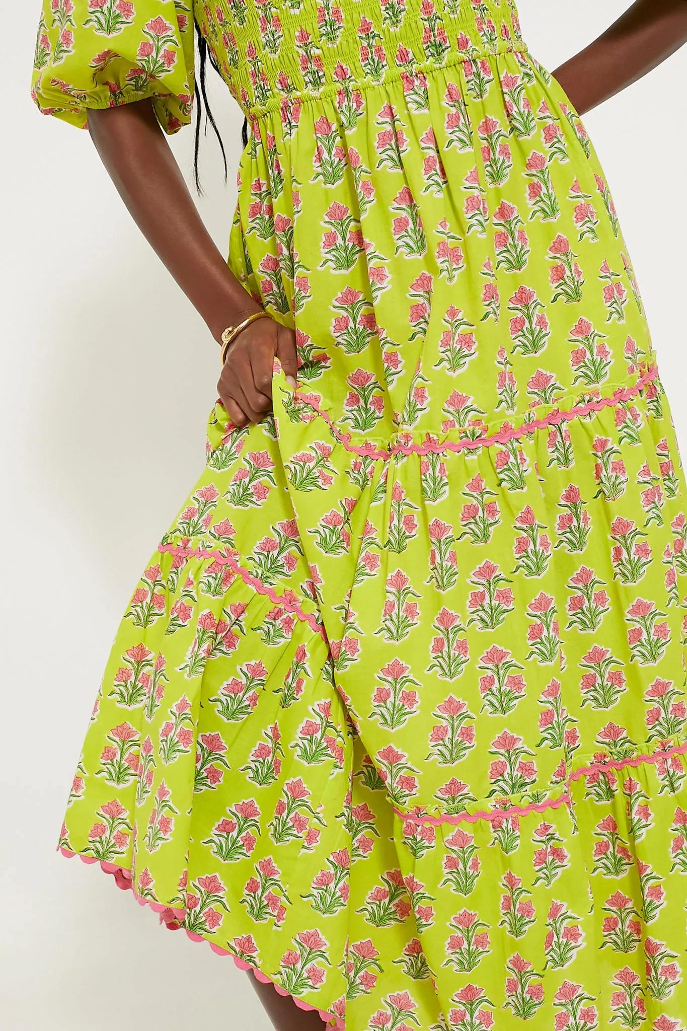 Lime Hibiscus Jodphur Dress