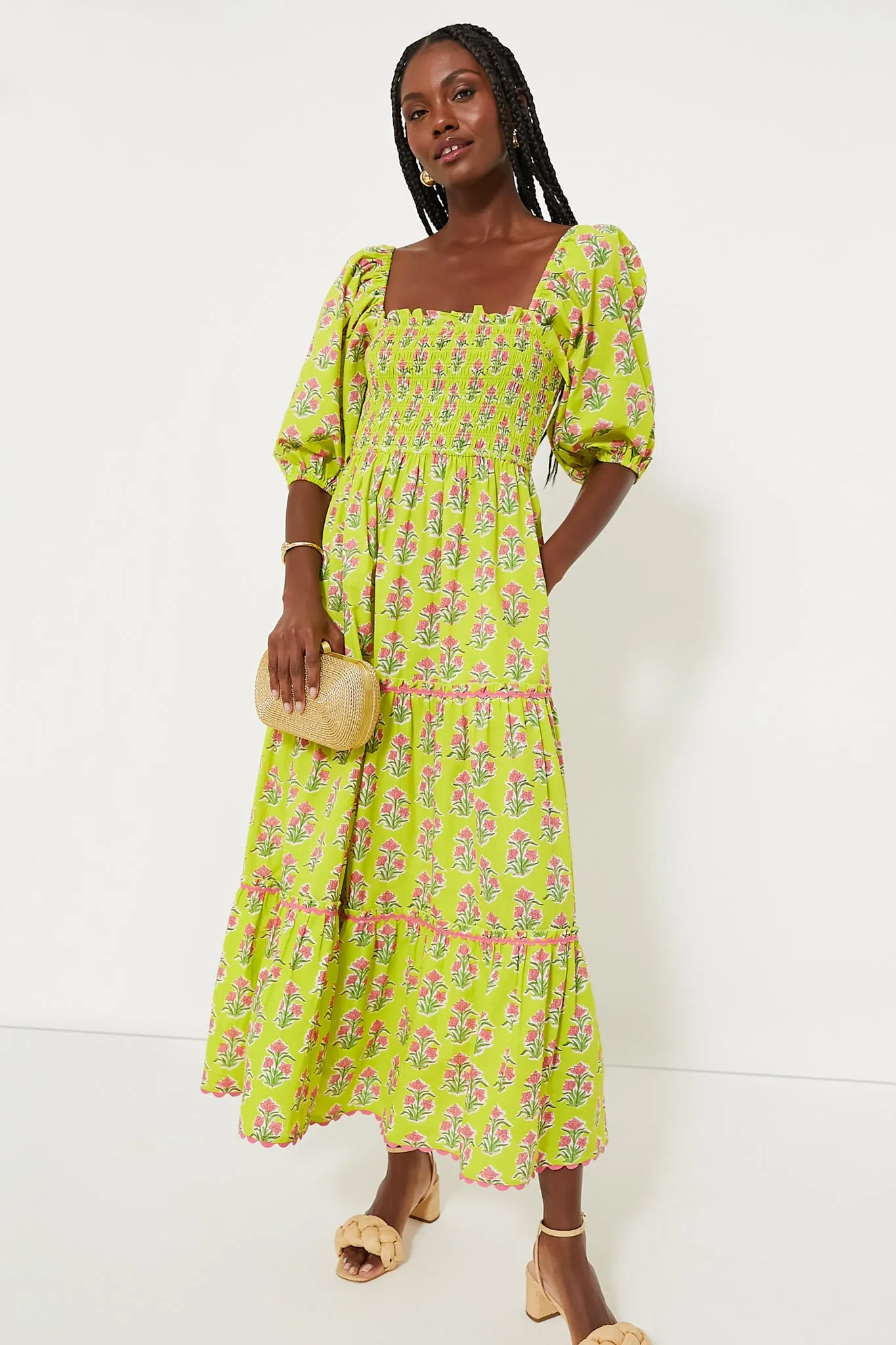 Lime Hibiscus Jodphur Dress