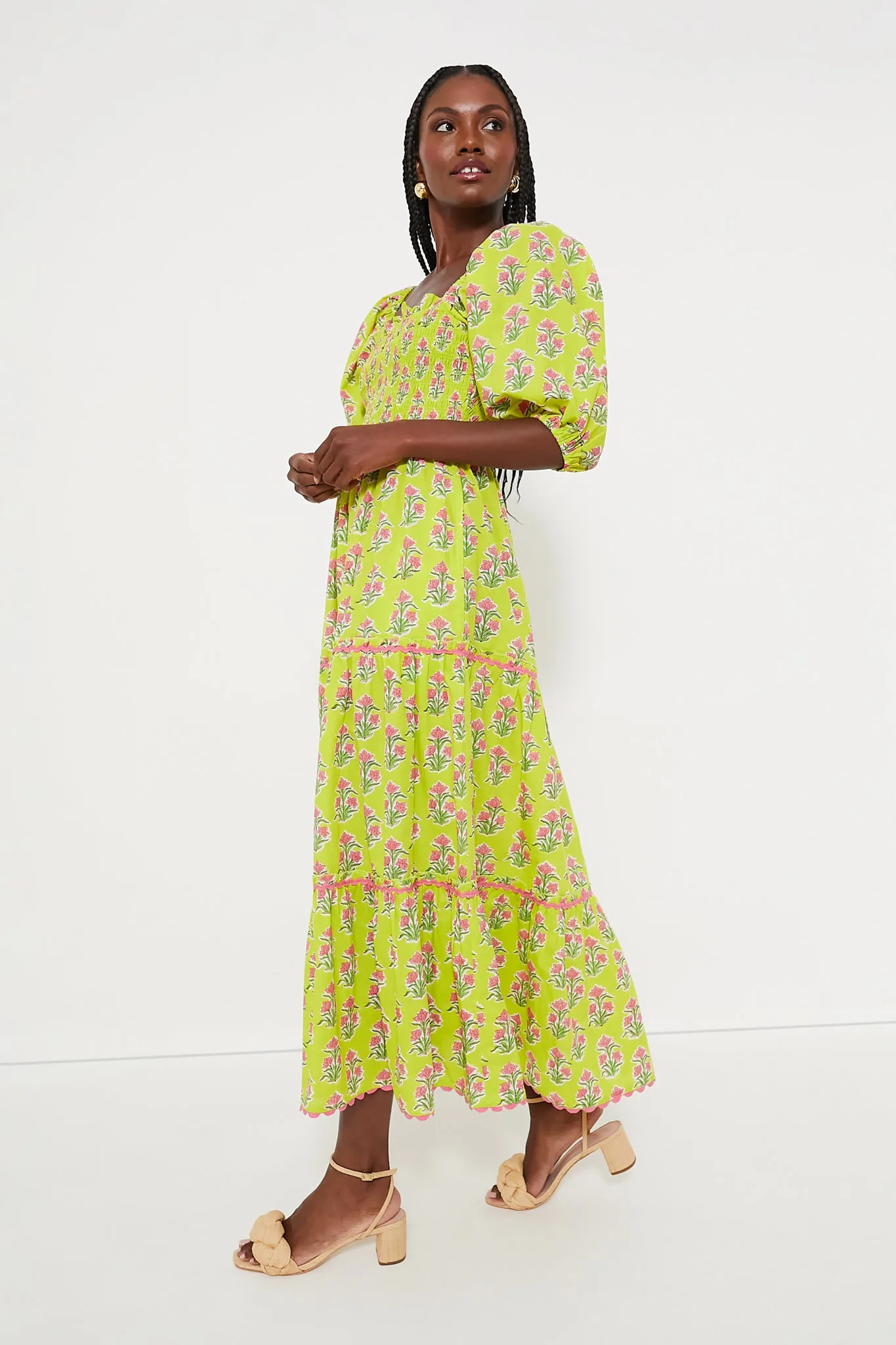 Lime Hibiscus Jodphur Dress