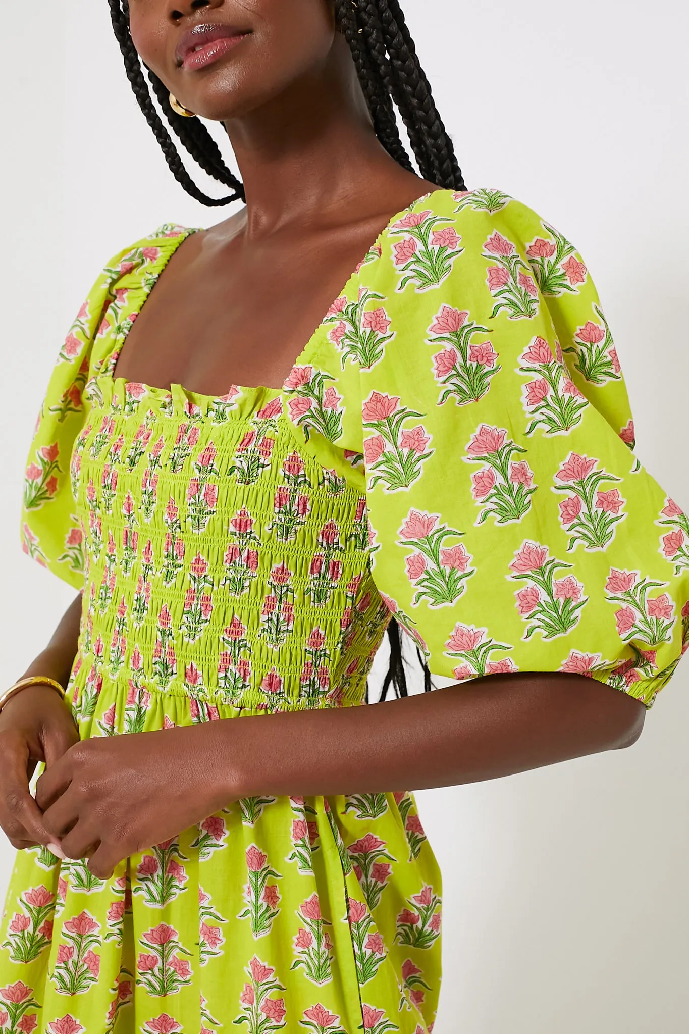 Lime Hibiscus Jodphur Dress