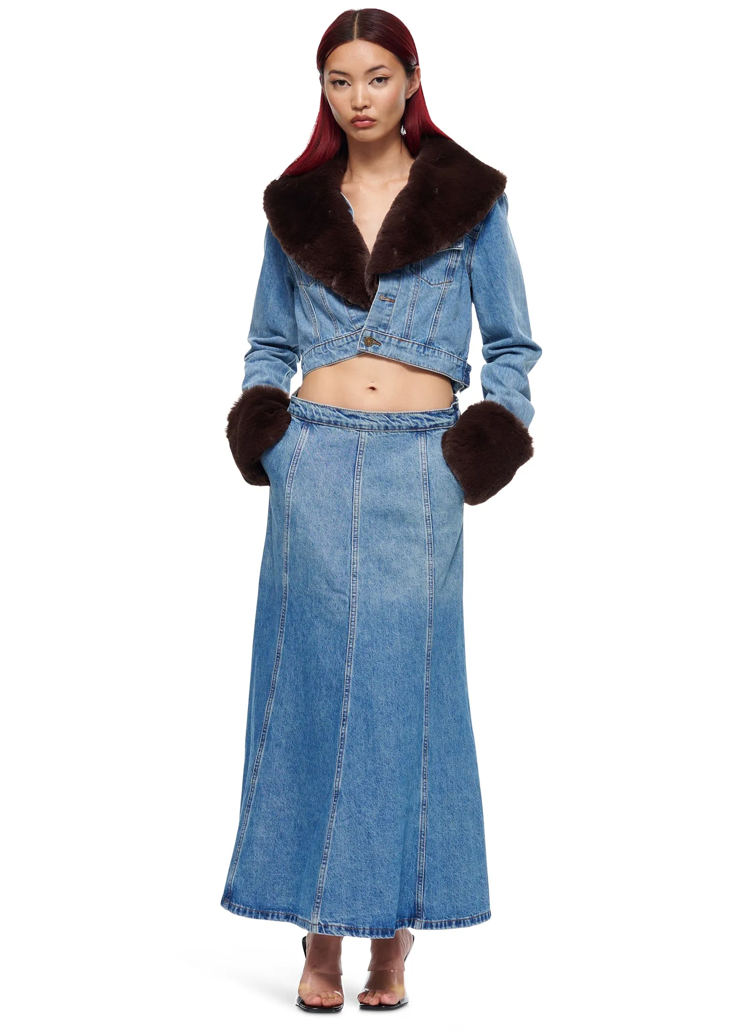 Lioness Wyoming Denim Skirt