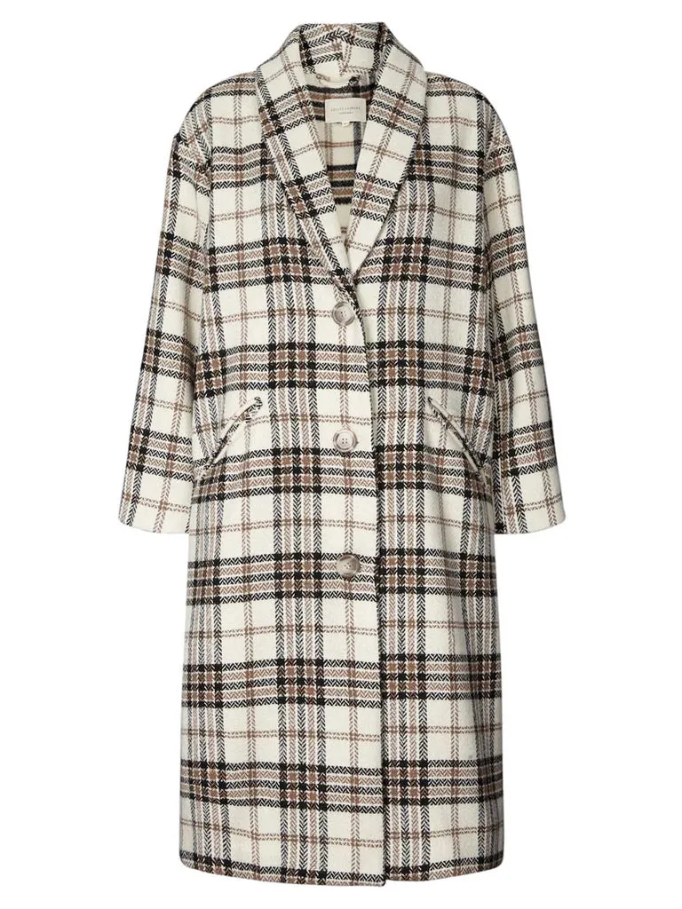 Lolly's Laundry Billie Check Coat in Black & Cream