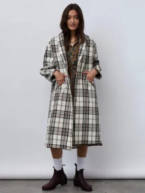 Lolly's Laundry Billie Check Coat in Black & Cream