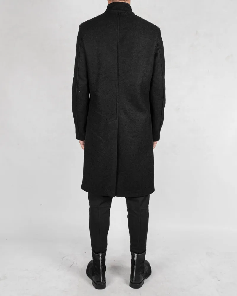 Long korean neck wool coat