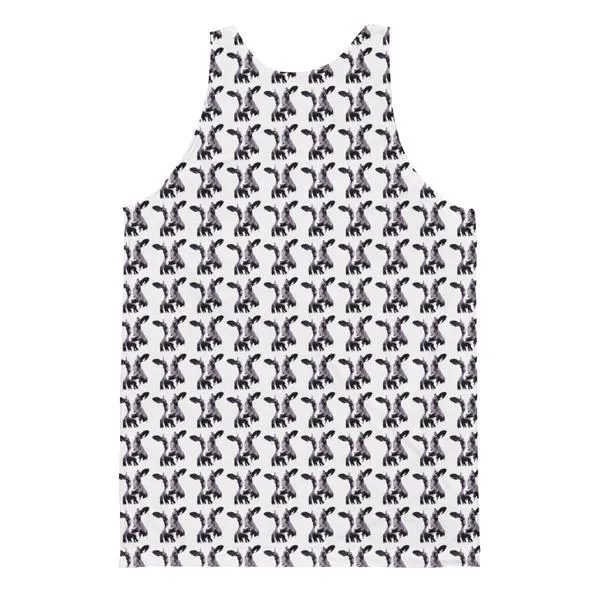 Mad Cow Repeated llustrated by Robert Bowen Unisex Tank Top