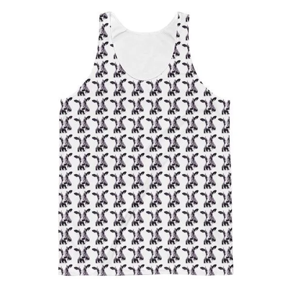 Mad Cow Repeated llustrated by Robert Bowen Unisex Tank Top