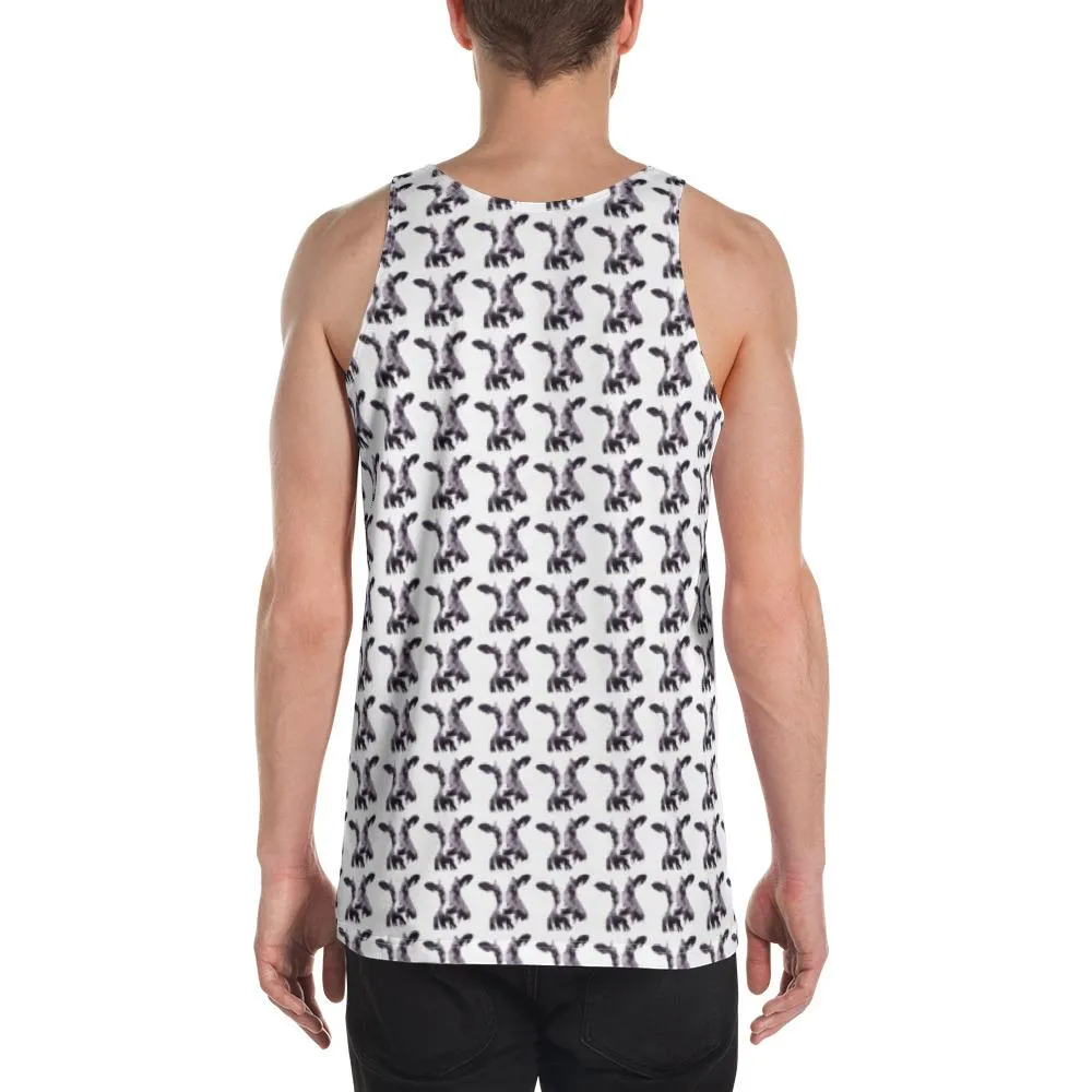 Mad Cow Repeated llustrated by Robert Bowen Unisex Tank Top