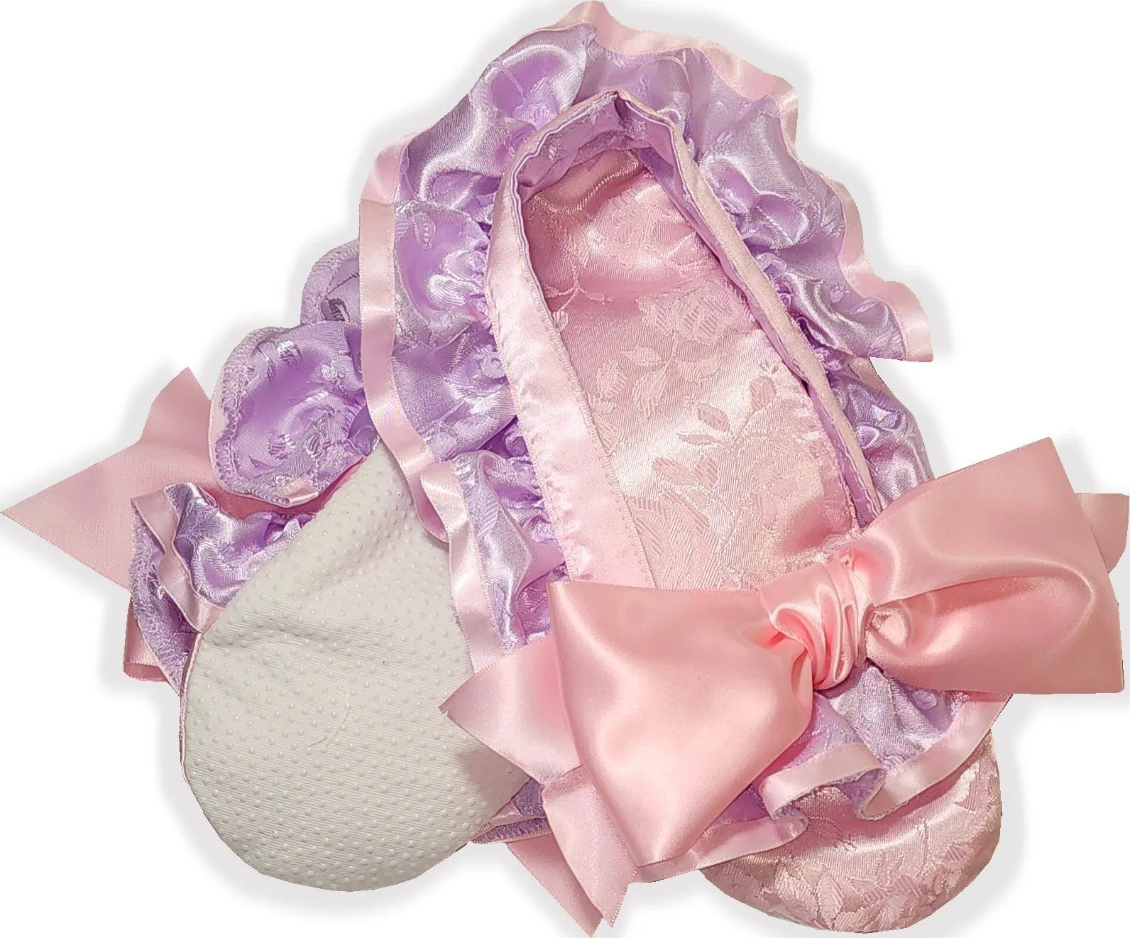 Made to Fit You Pink Lavender Roses Adult Baby Sissy Booties Slippers by Leanne's