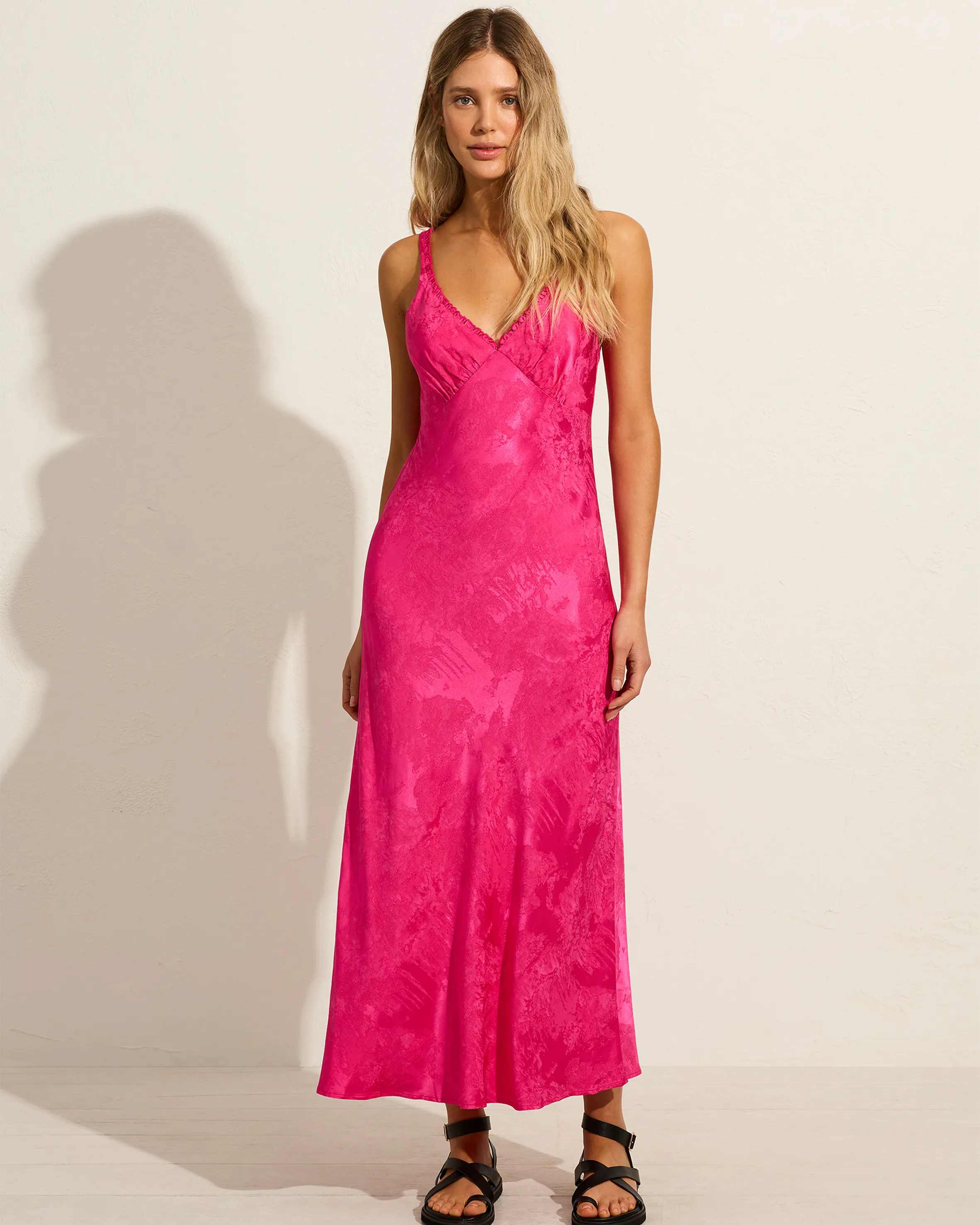 margarita midi dress fuchsia