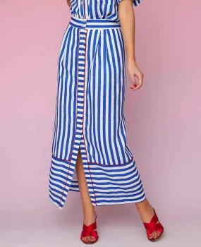 MAXI SKIRT "KATHLEEN" - BLUE/WHITE