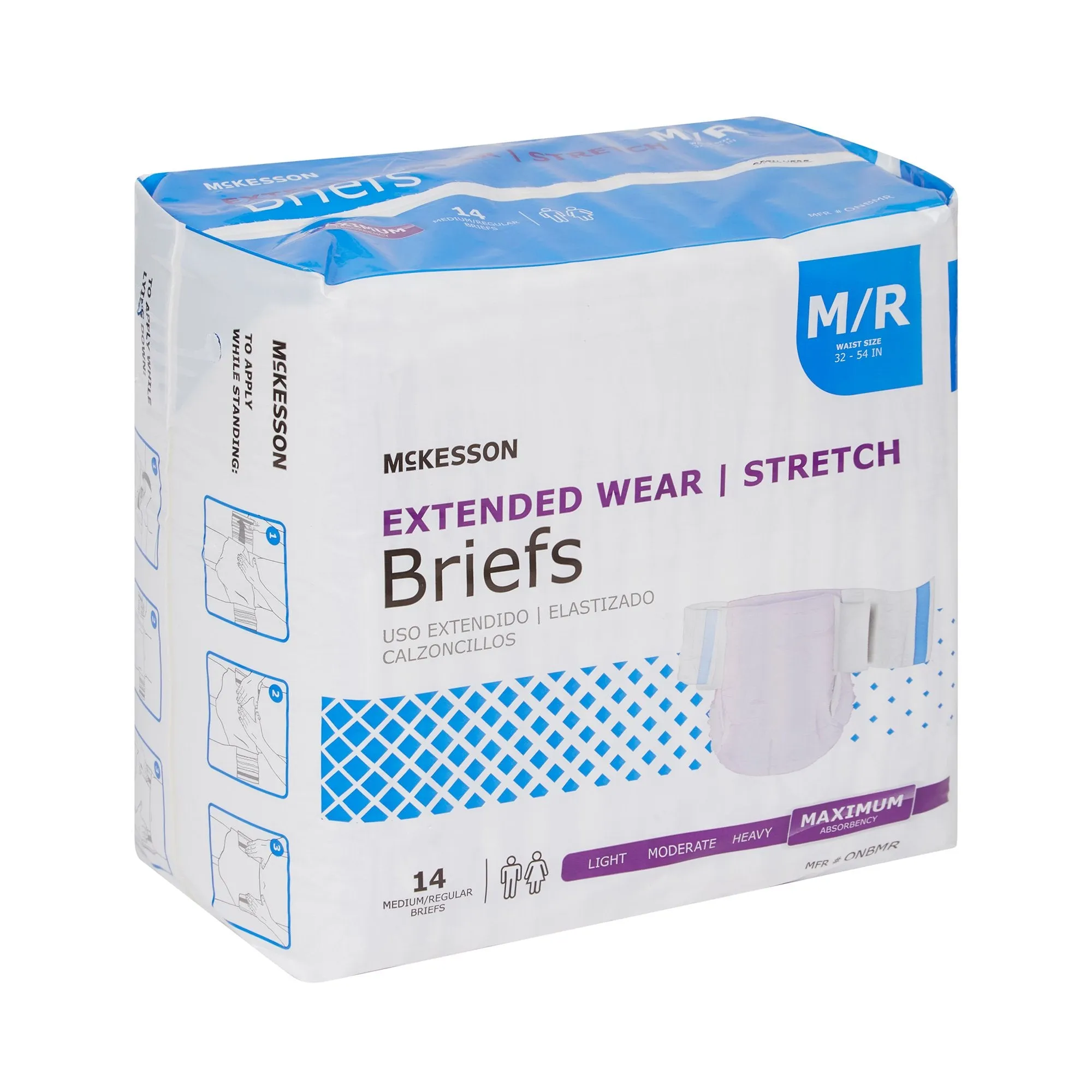 McKesson Extended Wear Maximum Absorbency Incontinence Brief, Medium