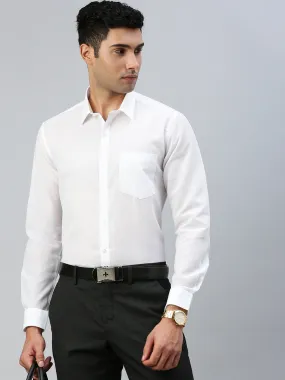 Men Cotton Rich Shirt Leader White