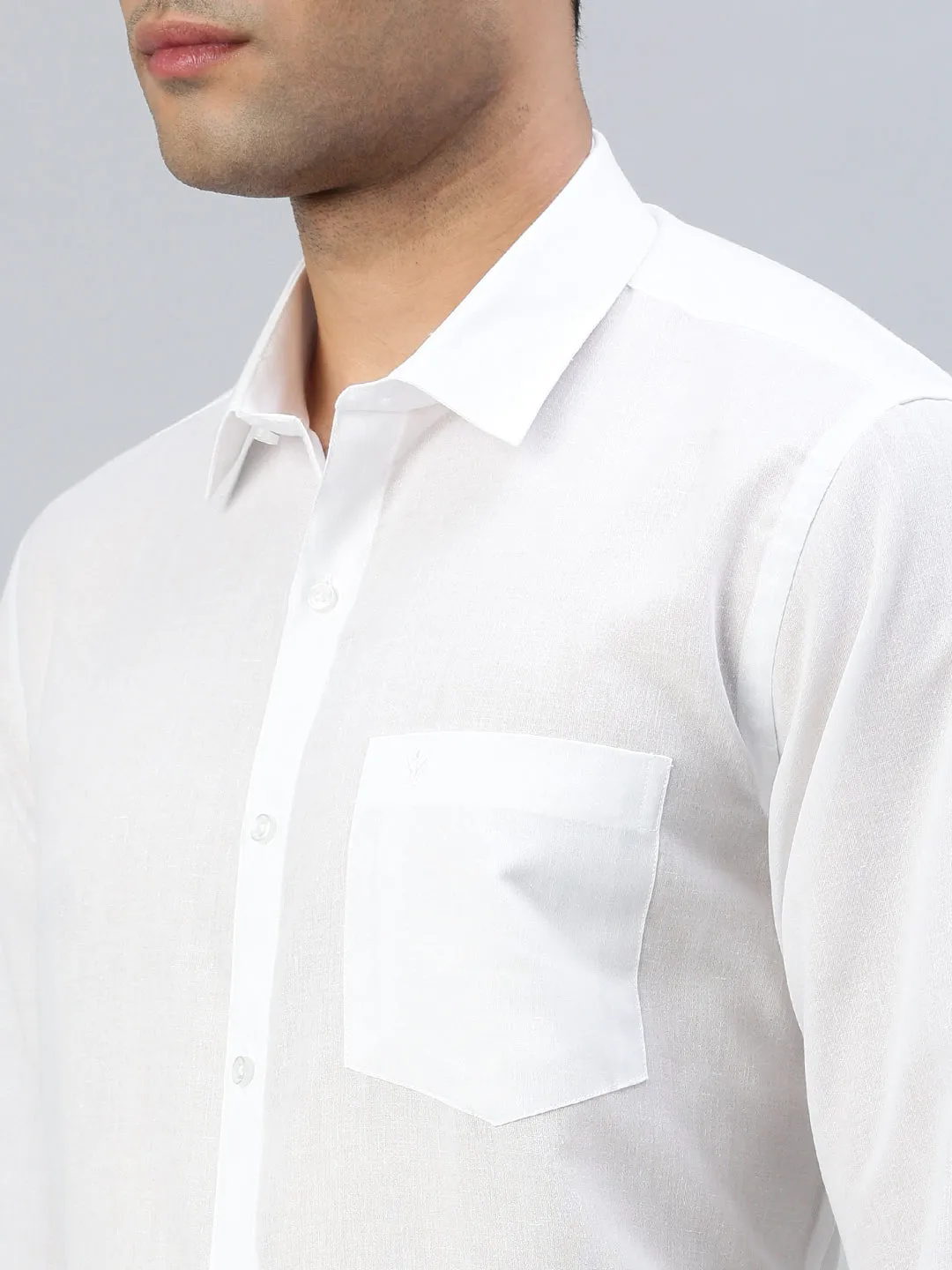 Men Cotton Rich Shirt Leader White