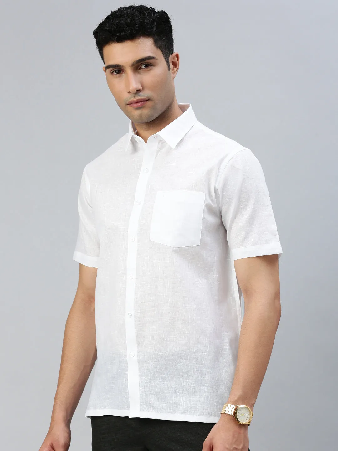 Men Cotton Rich White Shirt Minister Plus