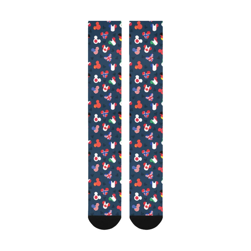 Mickey Flags Over-The-Calf Socks