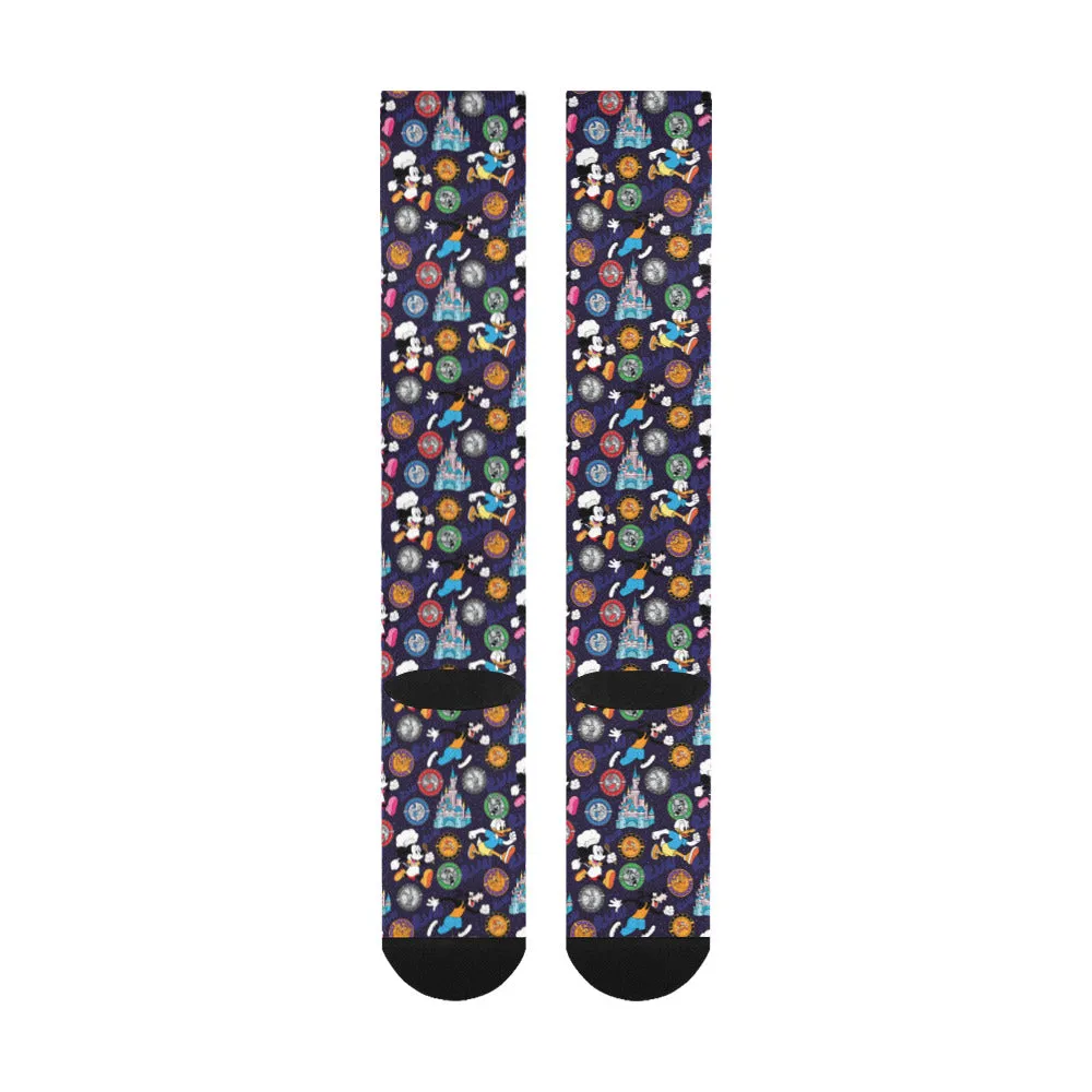 Mickey Wine And Dine Race Over-The-Calf Socks