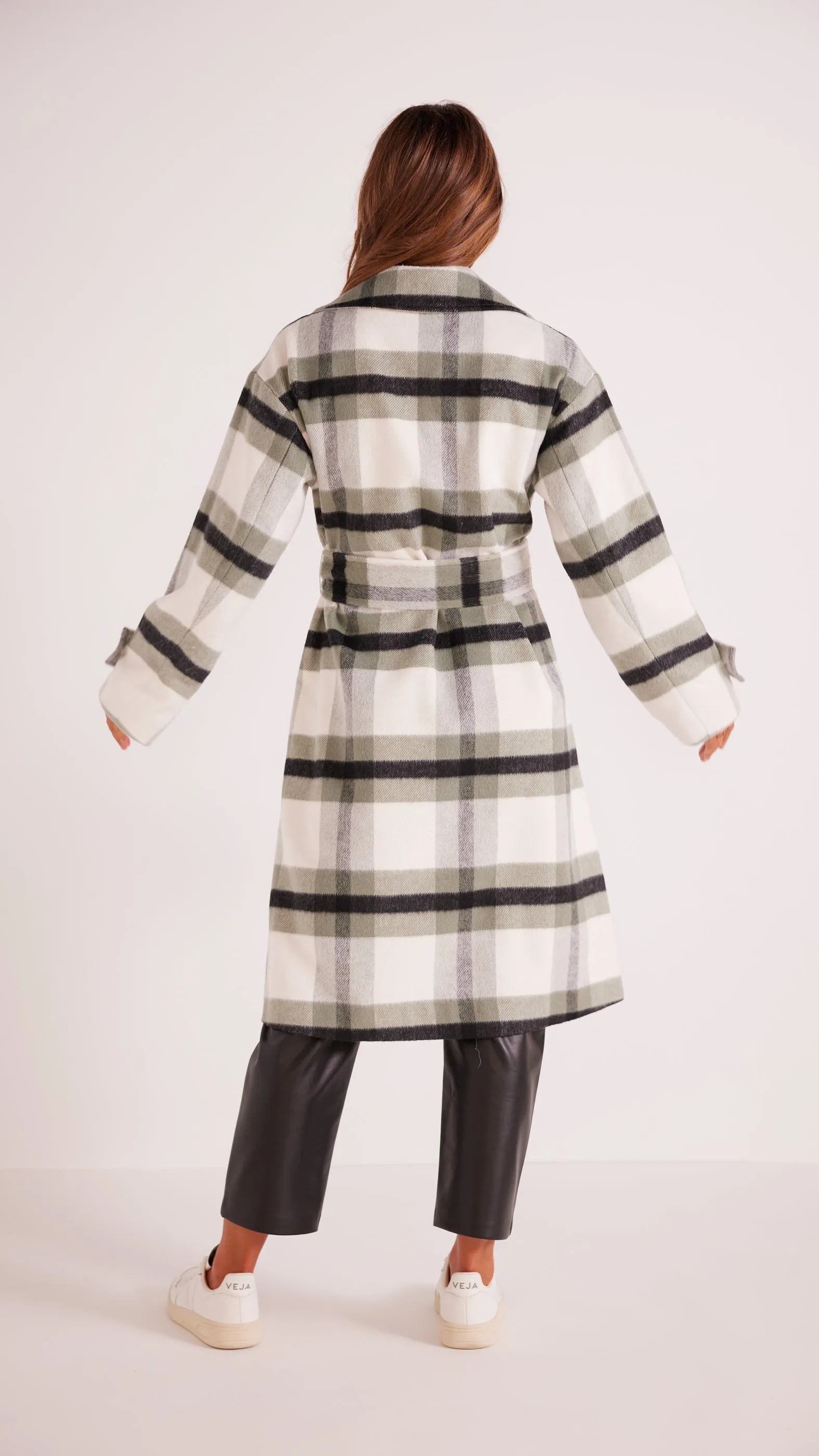 Minkpink Watson Wool Blend Check Coat