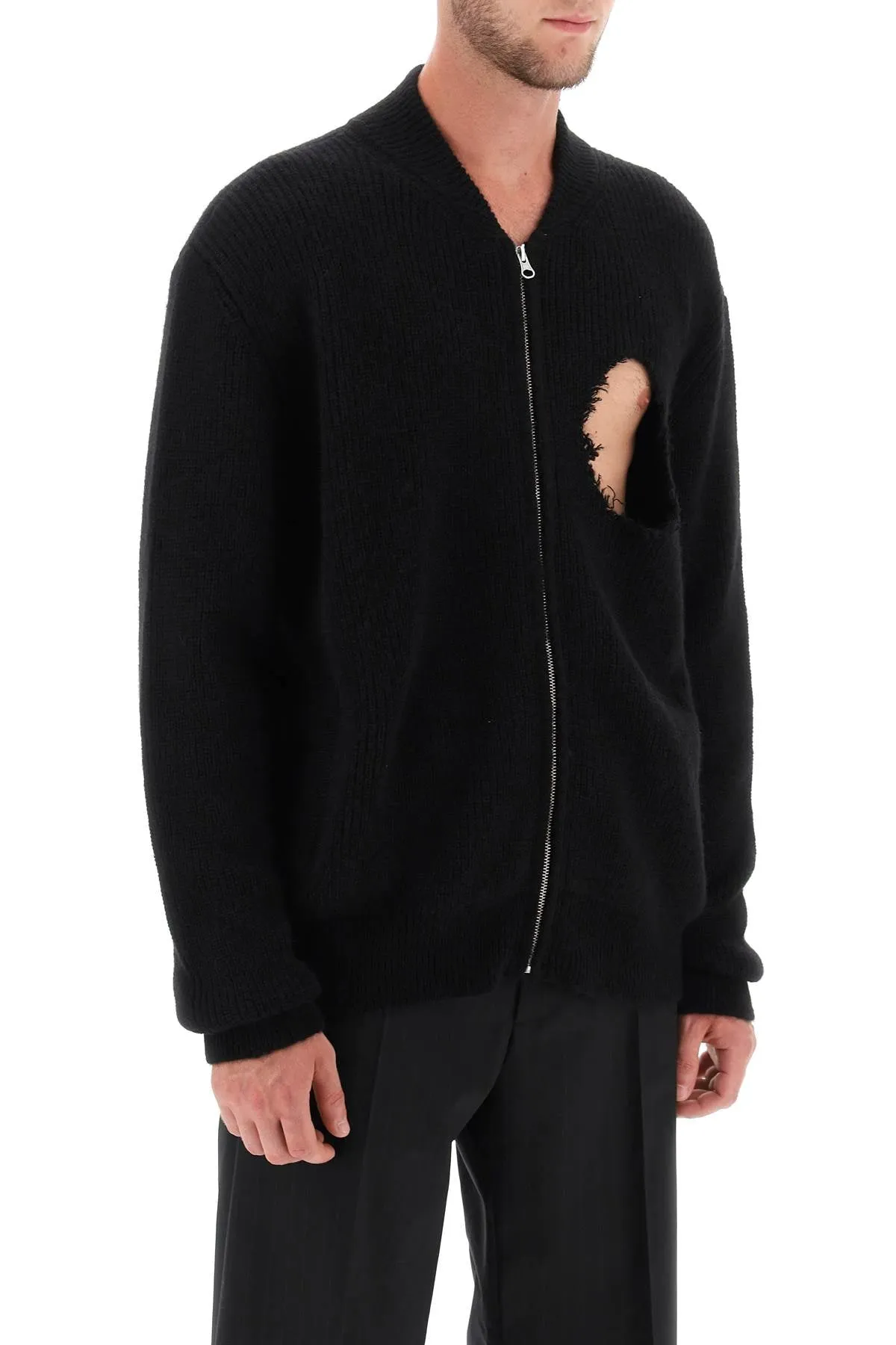 Mm6 Maison Margiela Destroyed Cardigan (Size - L)