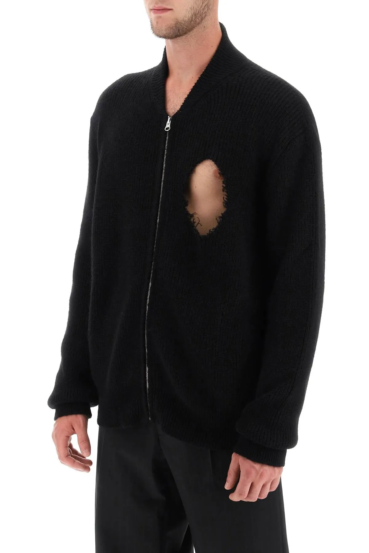 Mm6 Maison Margiela Destroyed Cardigan (Size - L)