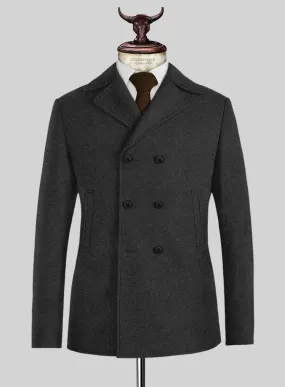 Naples Charcoal Tweed Pea Coat