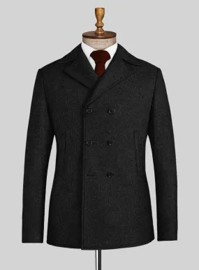 Naples Dark Charcoal Tweed Pea Coat