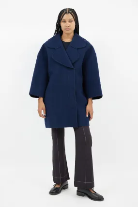 Navy Wool La Femme Enfant Coat