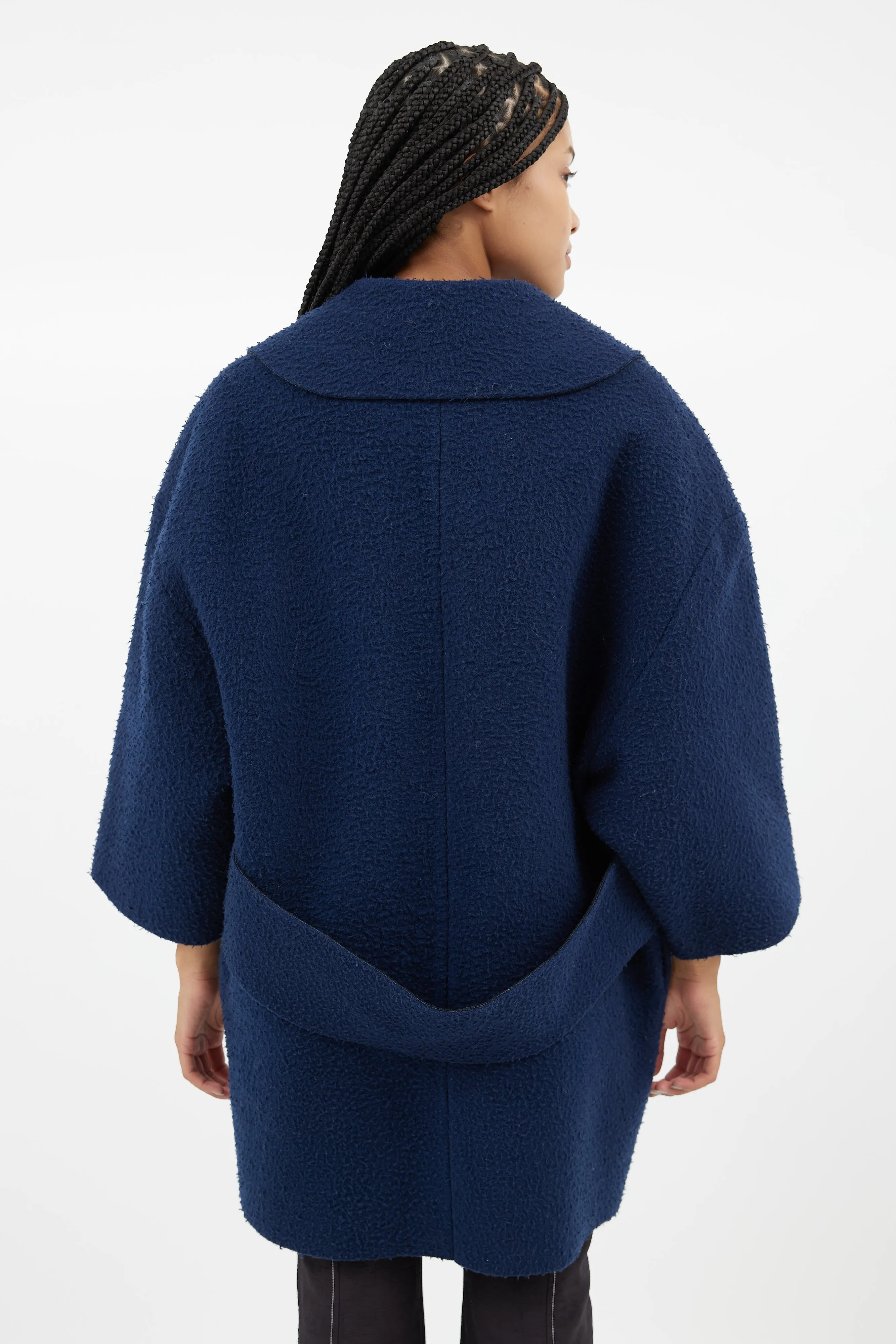 Navy Wool La Femme Enfant Coat