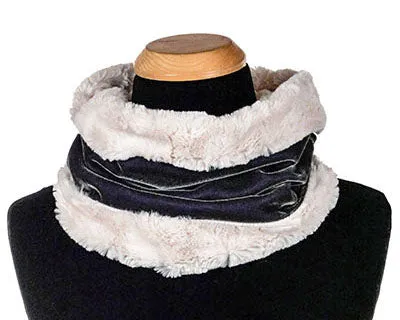 Neck Cowl - Velvet in Smoky Quartz with Cuddly Faux Fur - Sold Out!