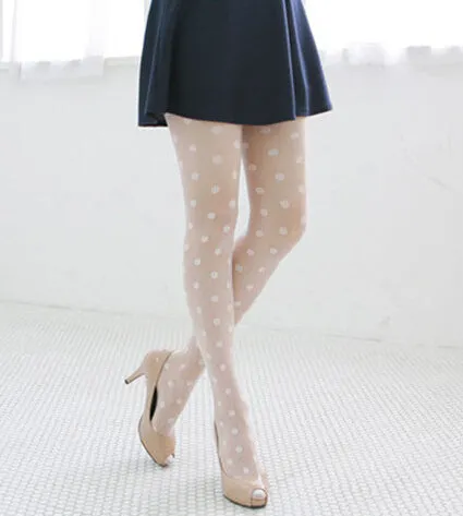 New Pantyhose Women Tights Black And White Big Dots Entirely Seamless Sexy Sheer Stockings Tight Female collant pantyhose W029