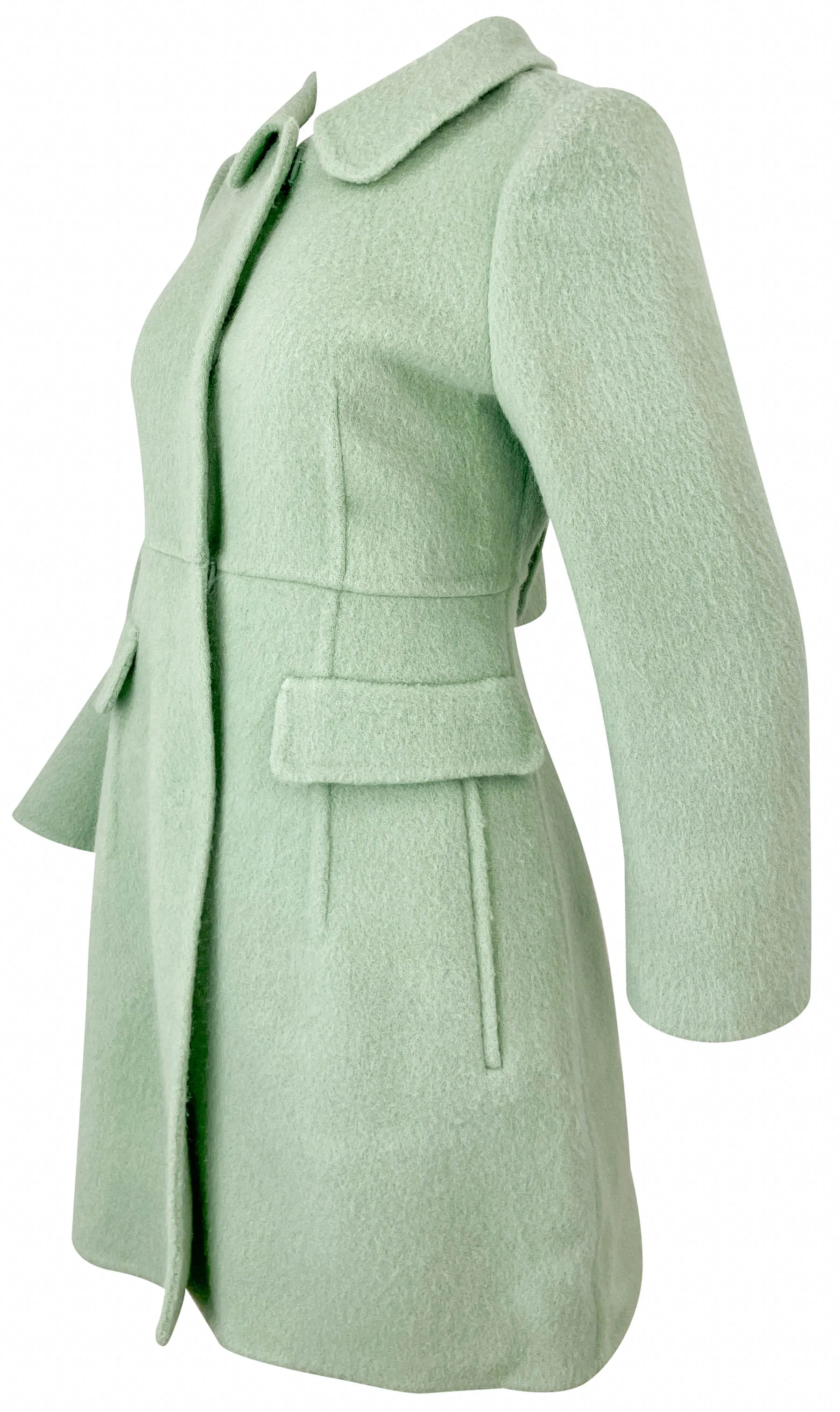 No 21 Peter Pan Collar Coat in Light Green