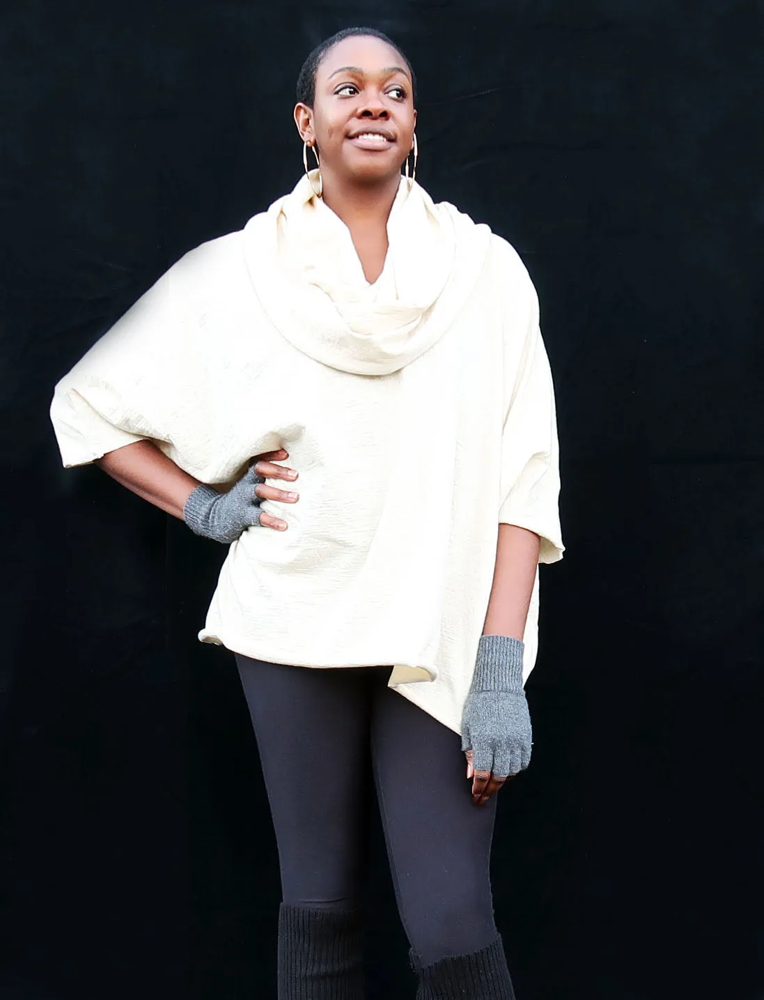 ORGANIC WOOL Super Cowl Shift Shirt