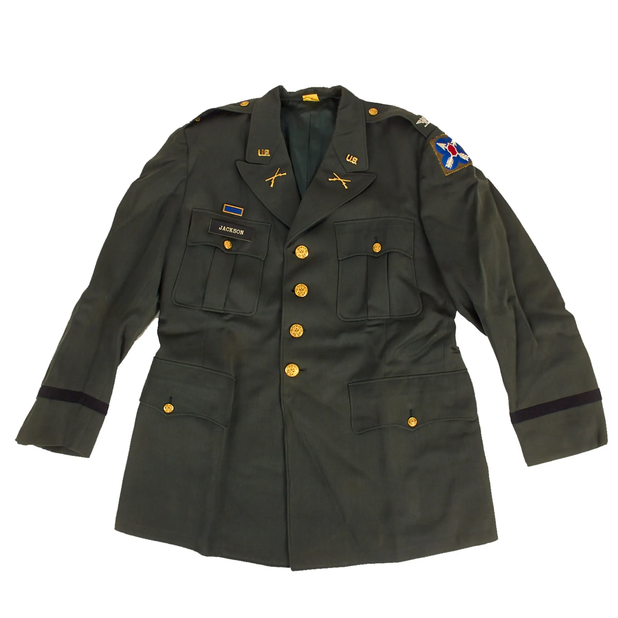 Original U.S. WWII to Korean War Era Large West Point Graduate Uniforms, Insignia and Document Grouping for Colonel Langdon A. Jackson, 4th Infantry Division & XXI Corps - West Point Class of 1936