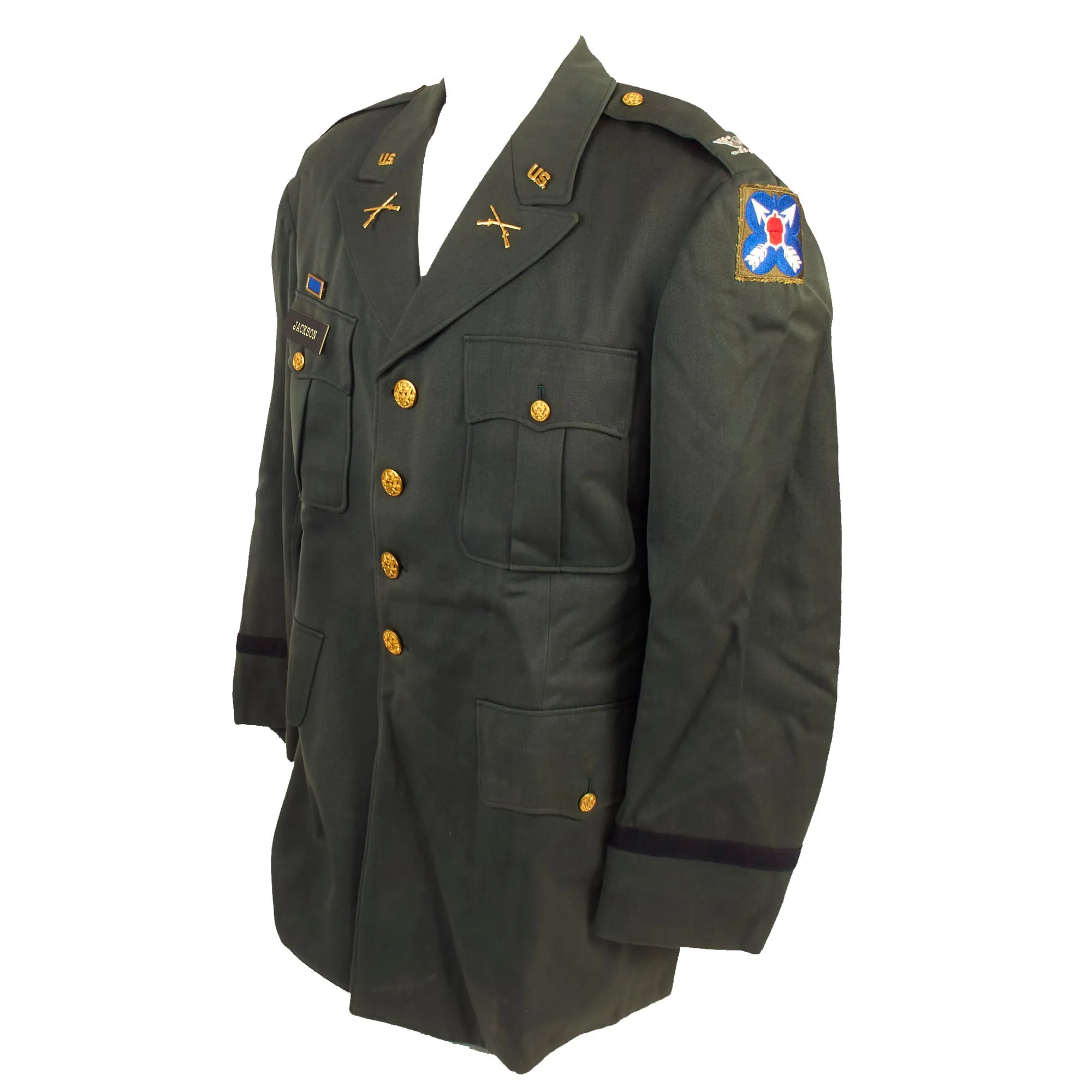 Original U.S. WWII to Korean War Era Large West Point Graduate Uniforms, Insignia and Document Grouping for Colonel Langdon A. Jackson, 4th Infantry Division & XXI Corps - West Point Class of 1936