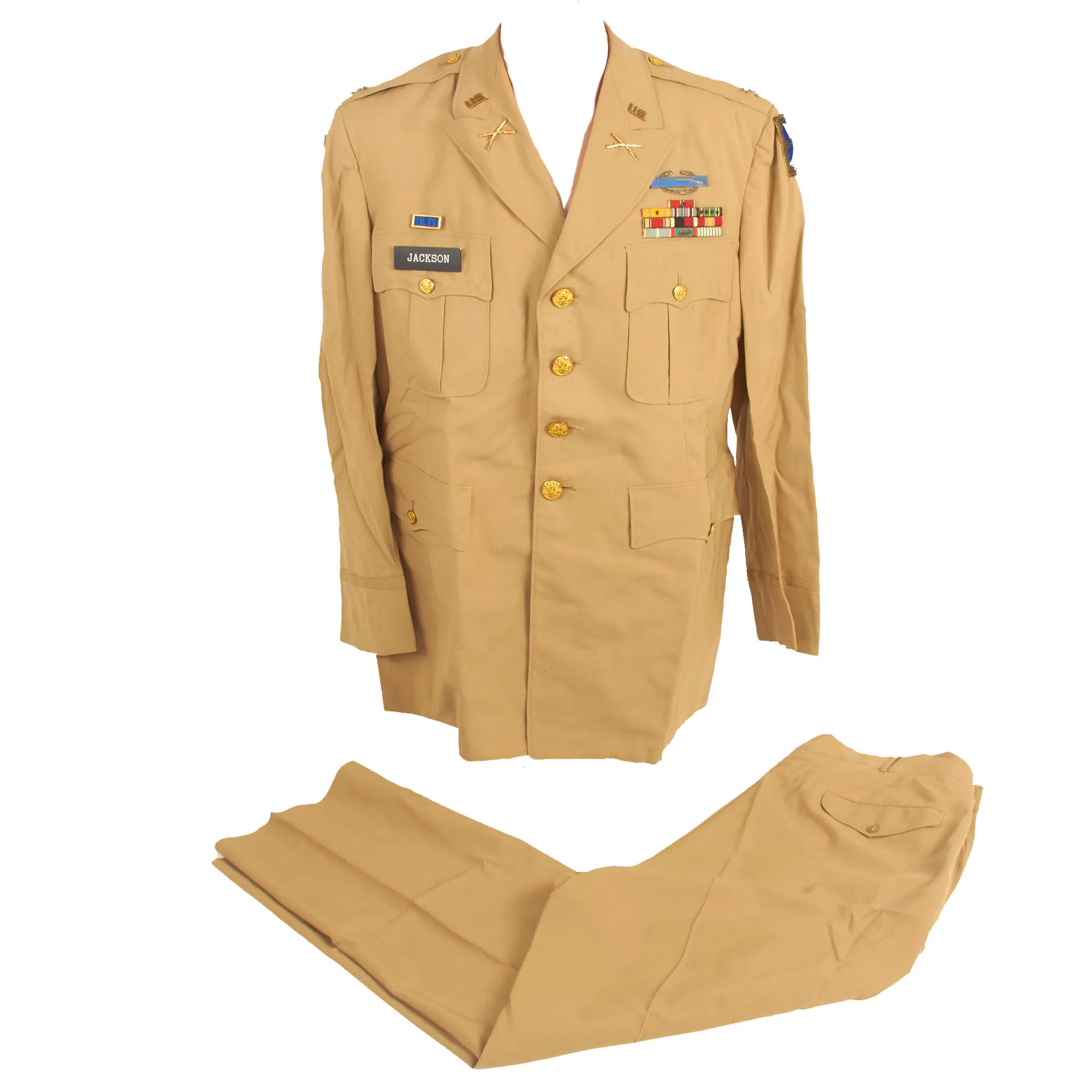 Original U.S. WWII to Korean War Era Large West Point Graduate Uniforms, Insignia and Document Grouping for Colonel Langdon A. Jackson, 4th Infantry Division & XXI Corps - West Point Class of 1936