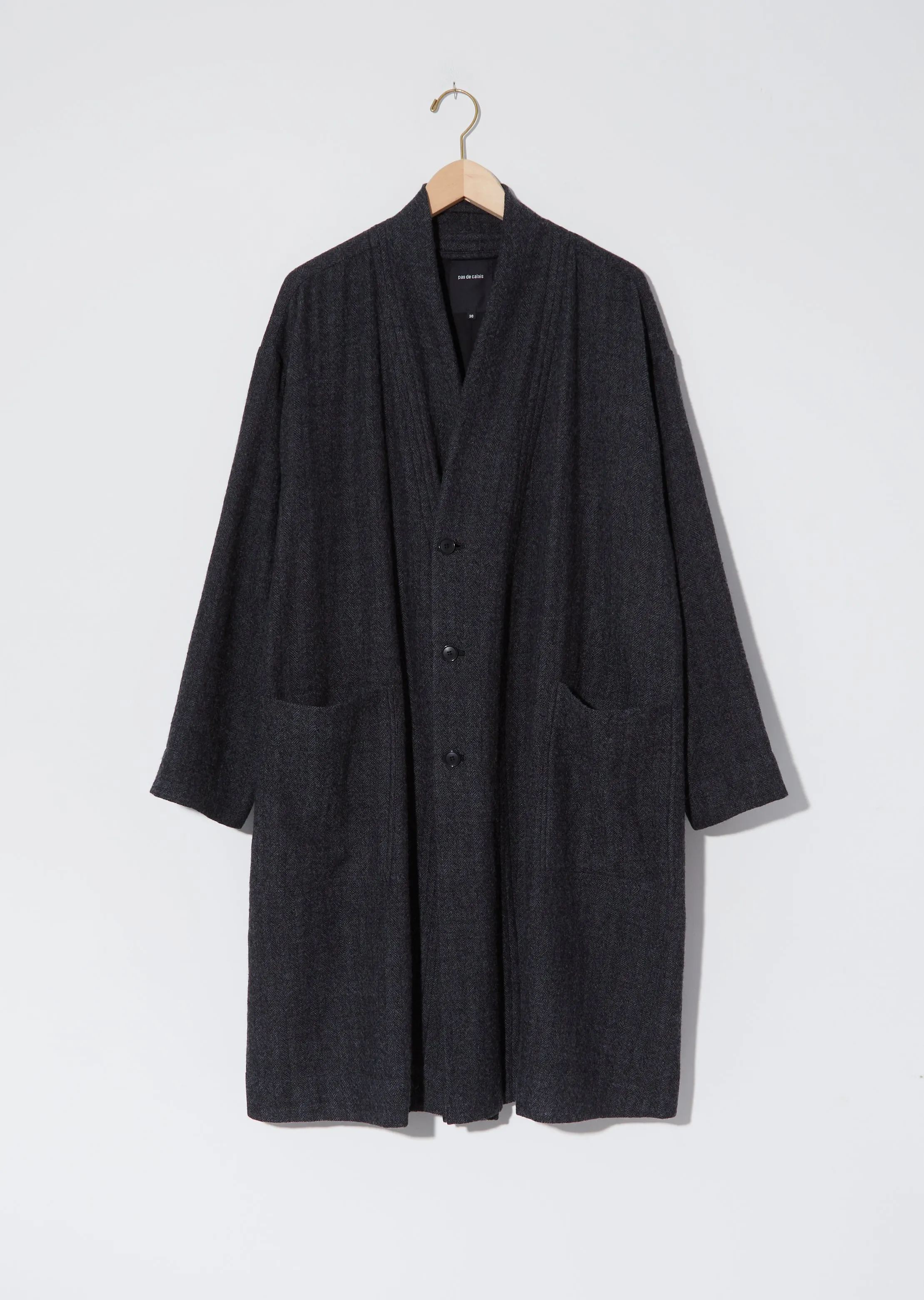 Oversized Wool Coat — Charcoal