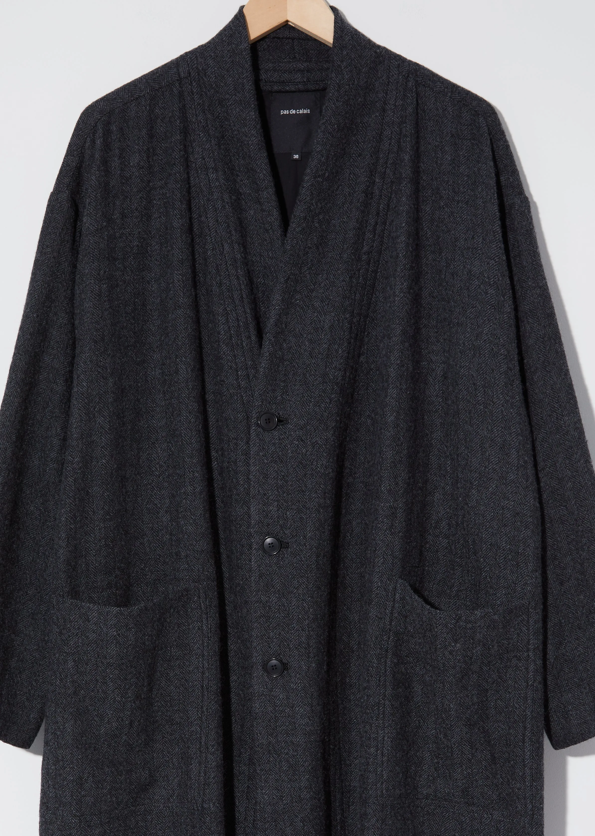 Oversized Wool Coat — Charcoal