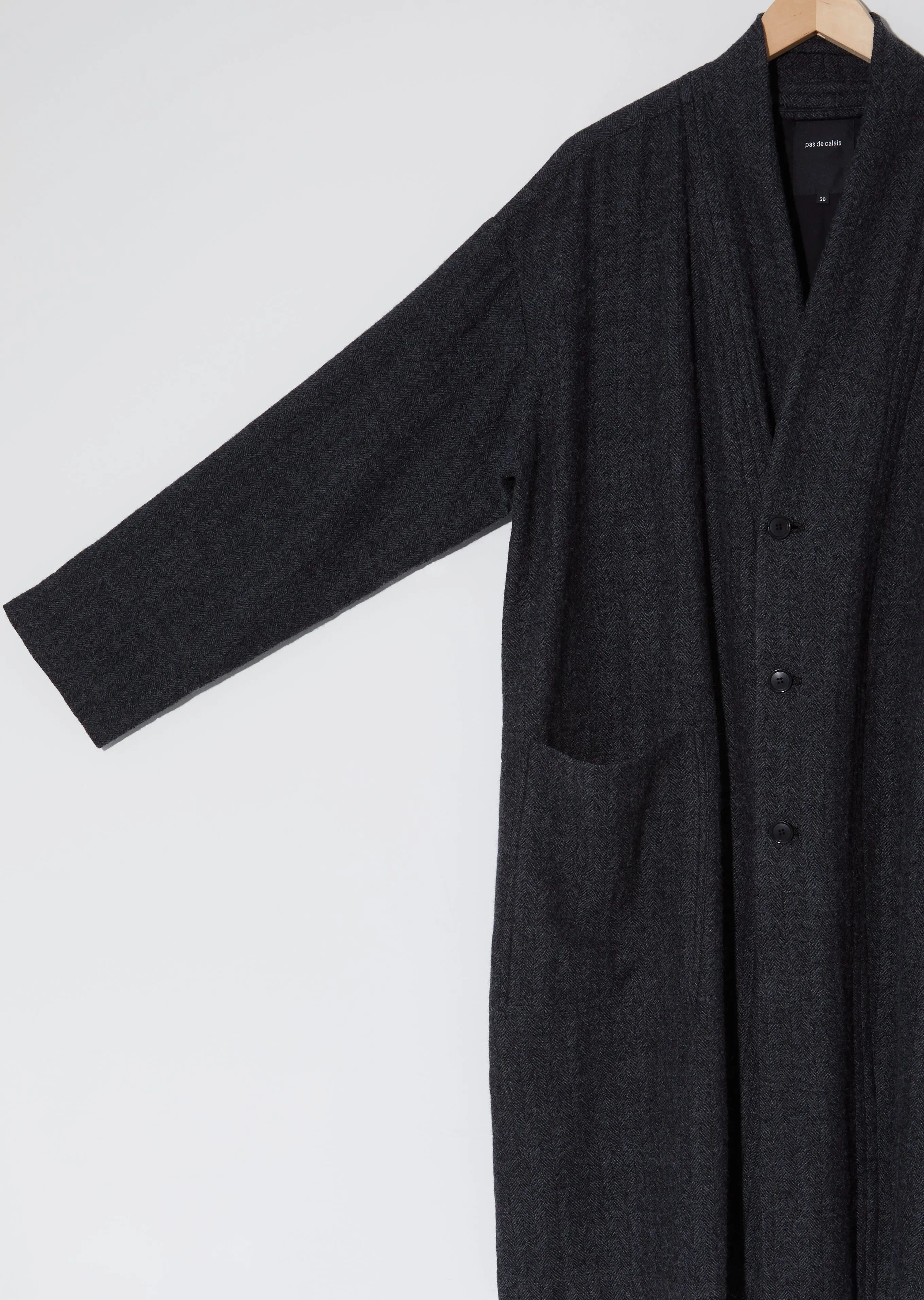 Oversized Wool Coat — Charcoal