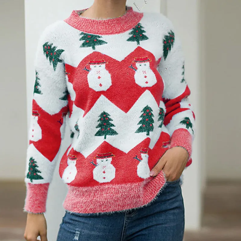 OYD Women's holiday Christmas Crew Neck Sweater | Womens Ugly Christmas Sweater | Christmas Jumper