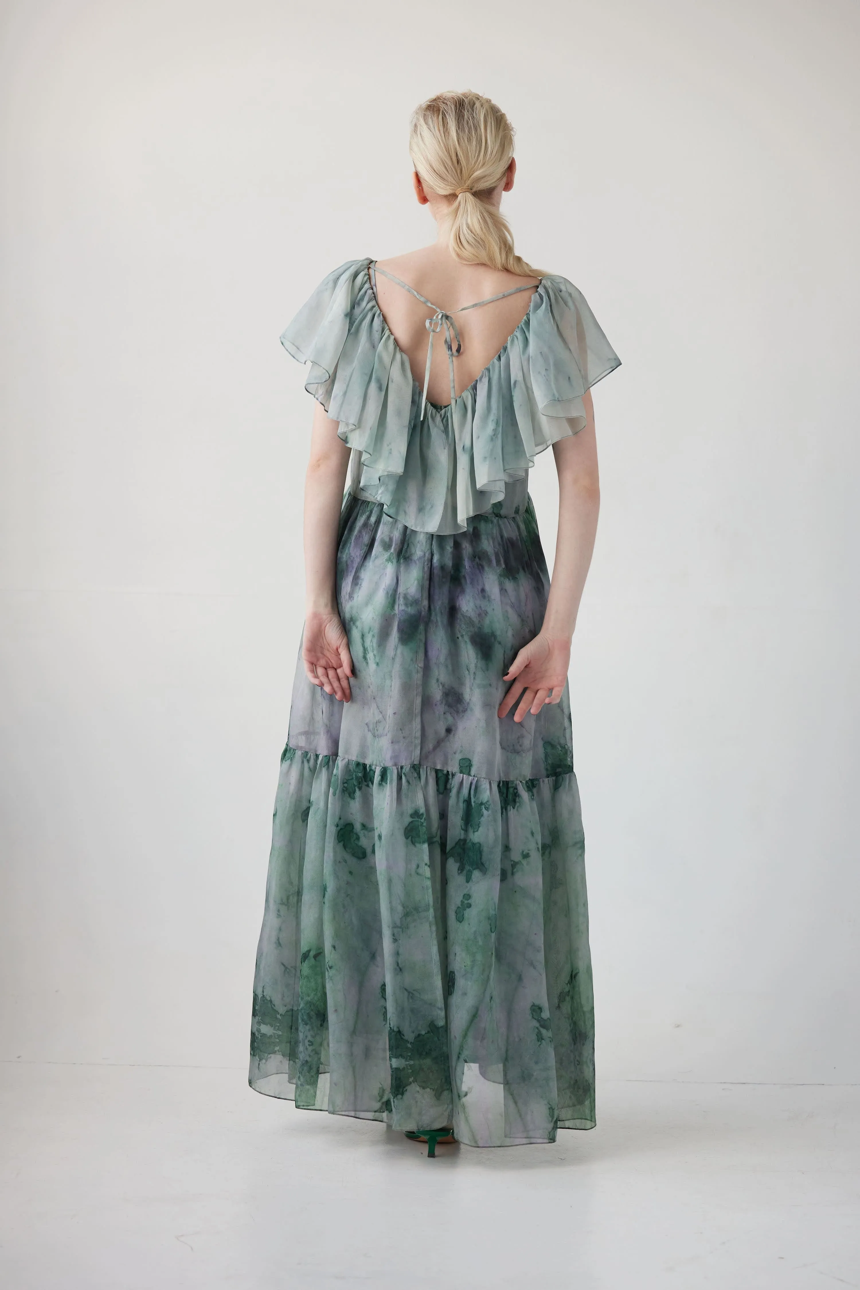 Papillon Dress in Printed Silk Organza