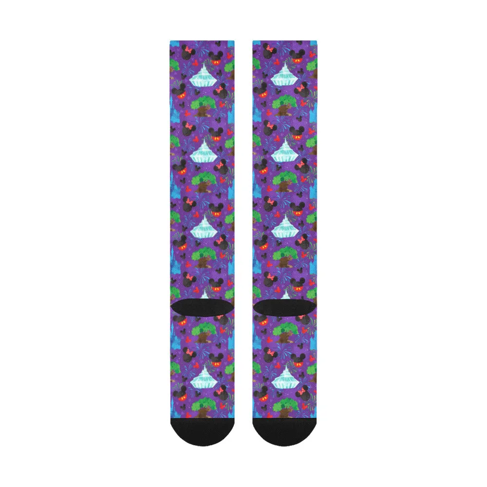 Park Hopper Fireworks Over-The-Calf Socks