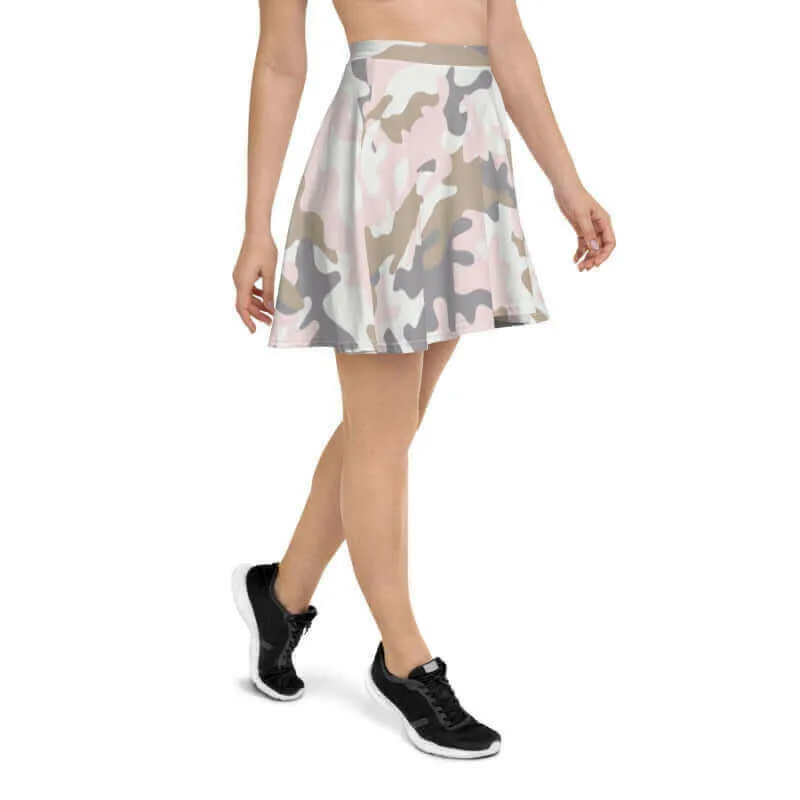 Pastel Pink Camo Skater Skirt