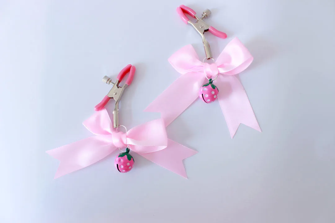 Pink Strawberry Bells & Bows Clamps