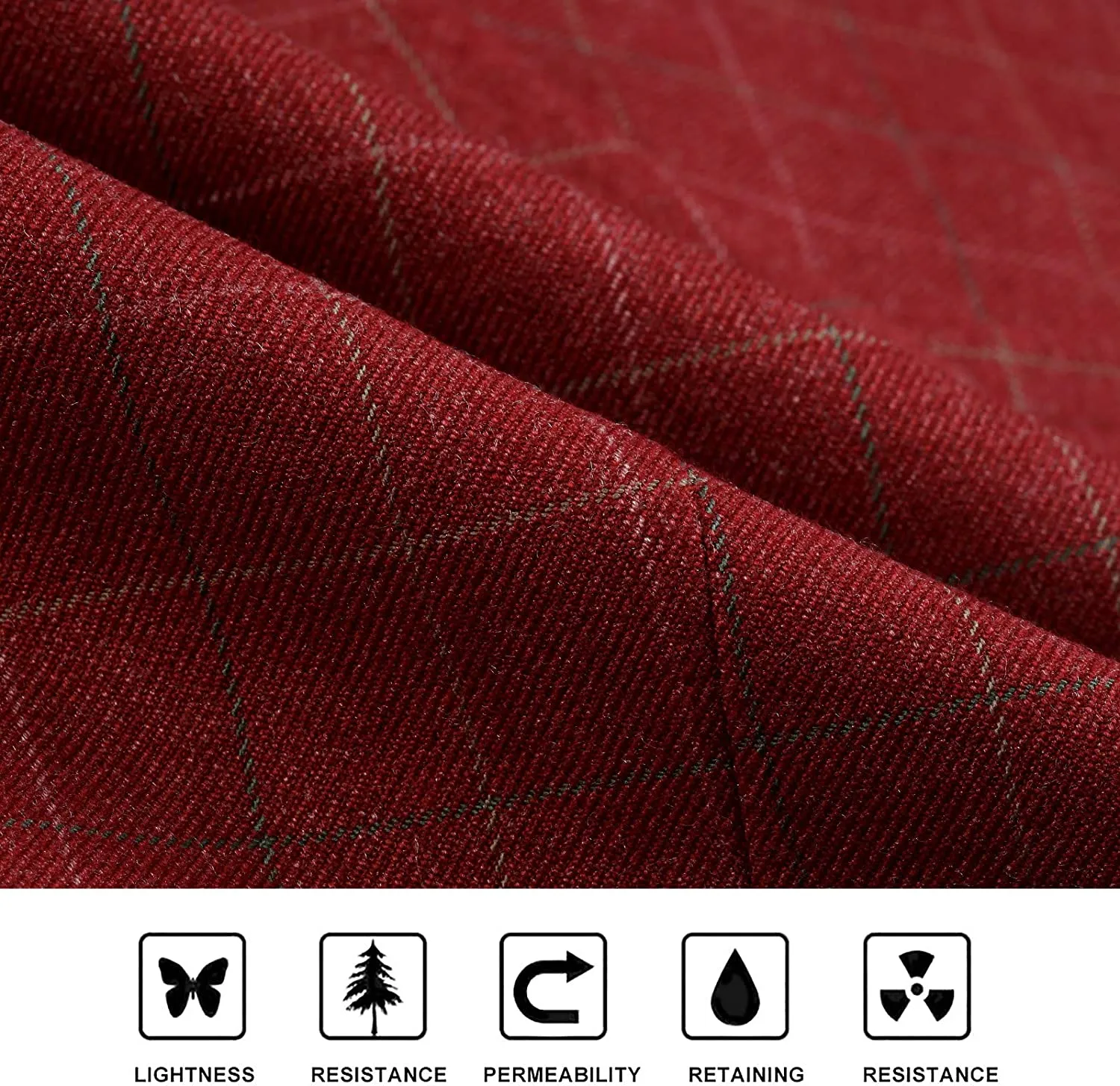 Plaid Slim Suit Vest - A-RED