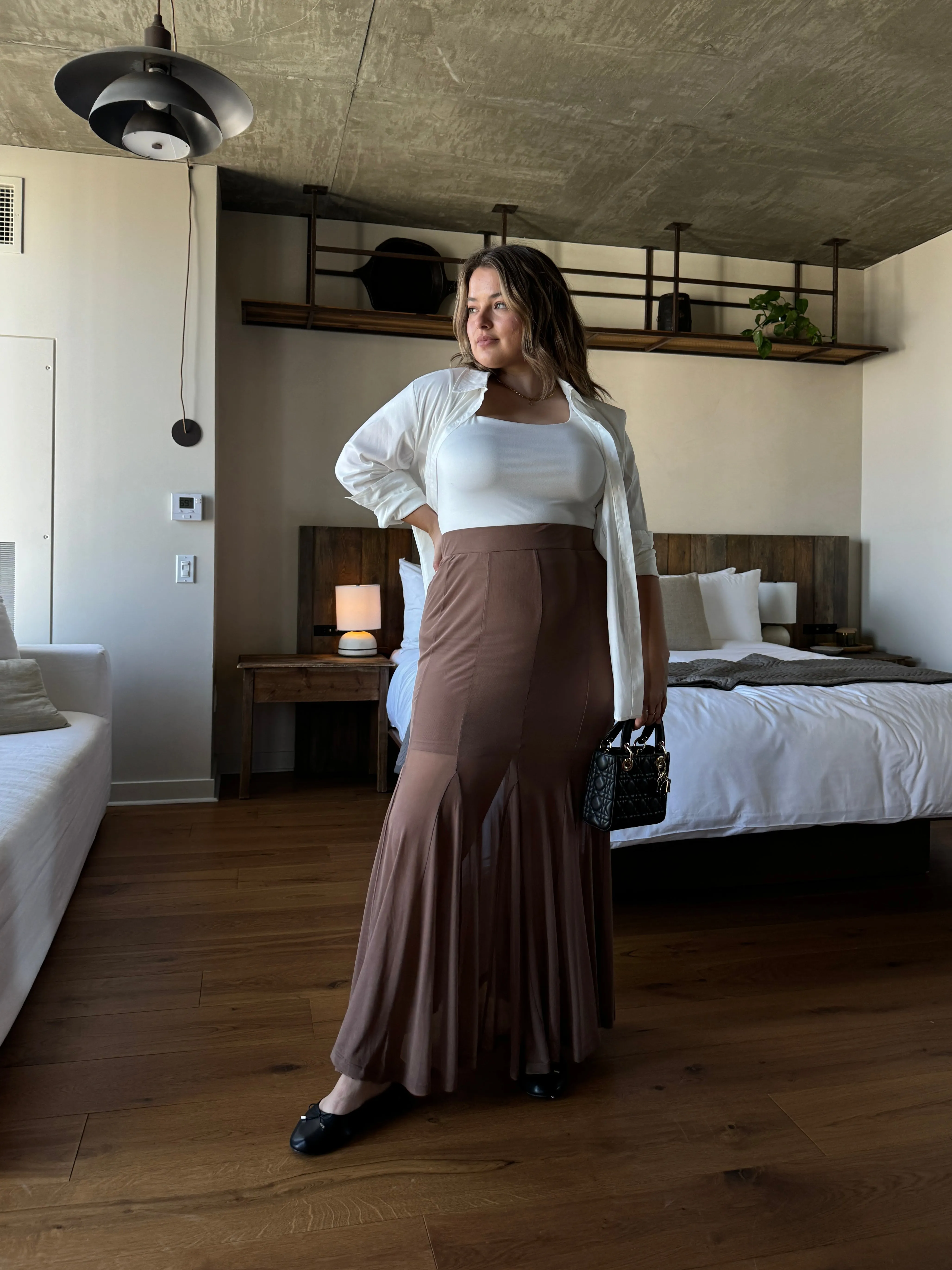 Plus Size Fishtail Maxi Skirt