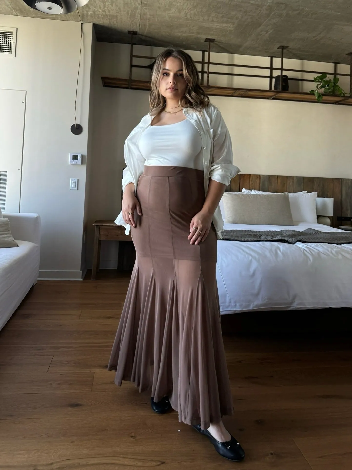 Plus Size Fishtail Maxi Skirt