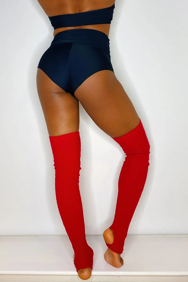 Pole Junkie Thigh High Legwarmers - Red